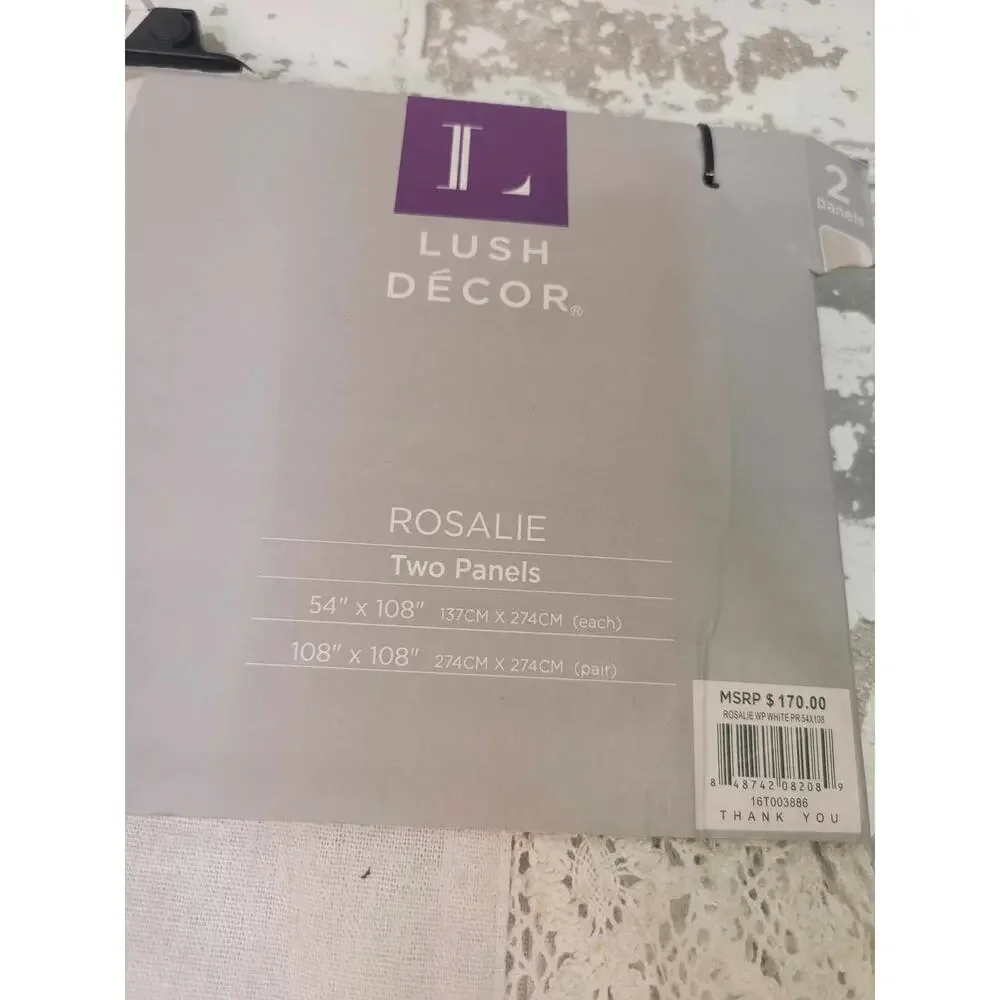 2609 NWT Lush Decor Rosalie Curtain‎ Panels (2)